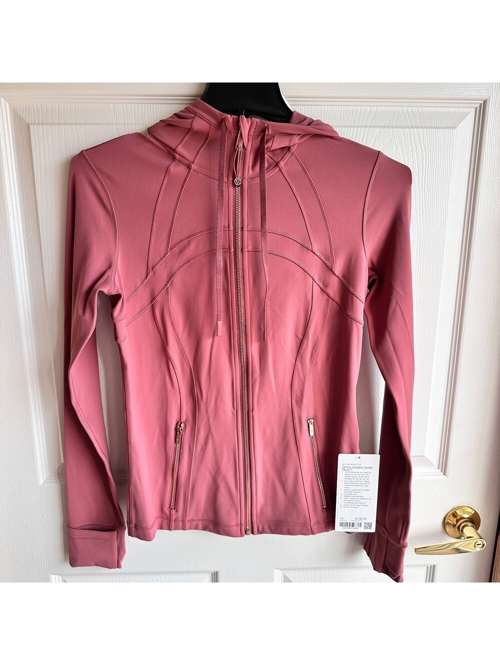 NEW Lululemon Define Hooded Jacket Nulu Fabric Size 10 Dusk Rose